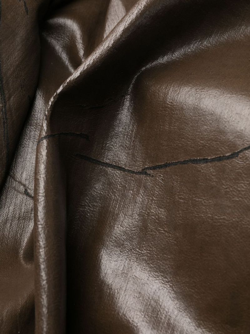 Brown Prong Cracked Denim Gown