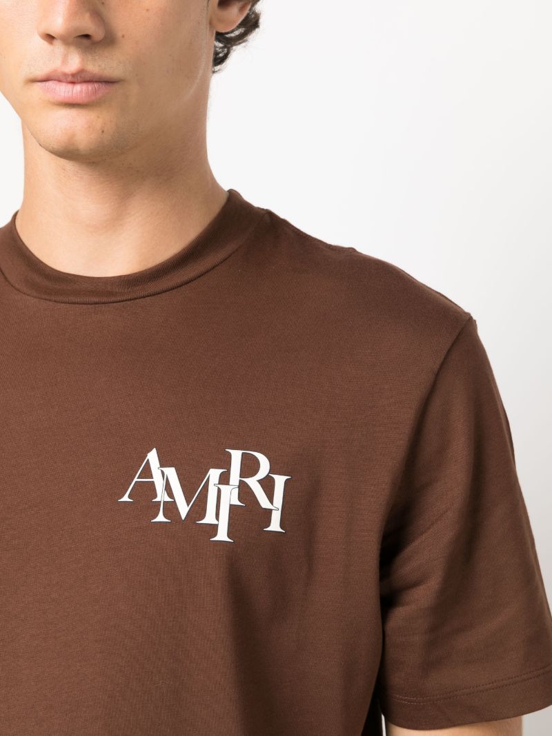 Brown Logo-print Cotton T-shirt