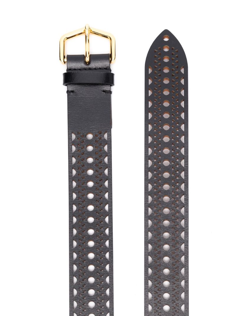 Black Neo Vienne Leather Belt
