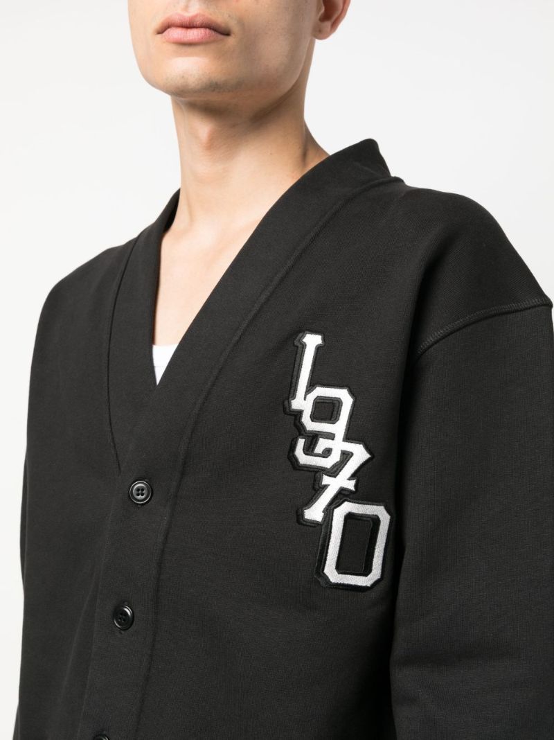 Black Varsity Jungle Tiger Cotton Cardigan