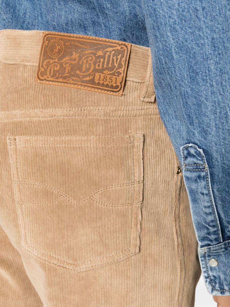 Brown Corduroy Straight Leg Trousers