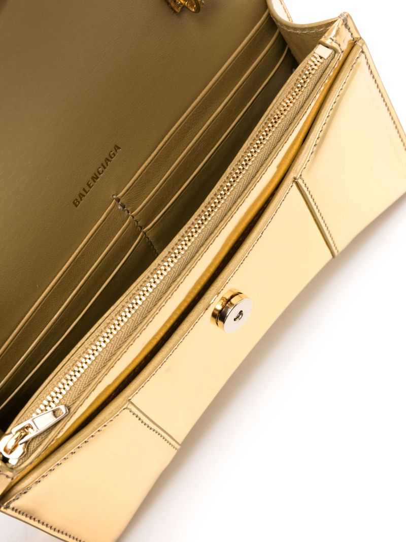 Gold Hourglass Leather Chain Wallet