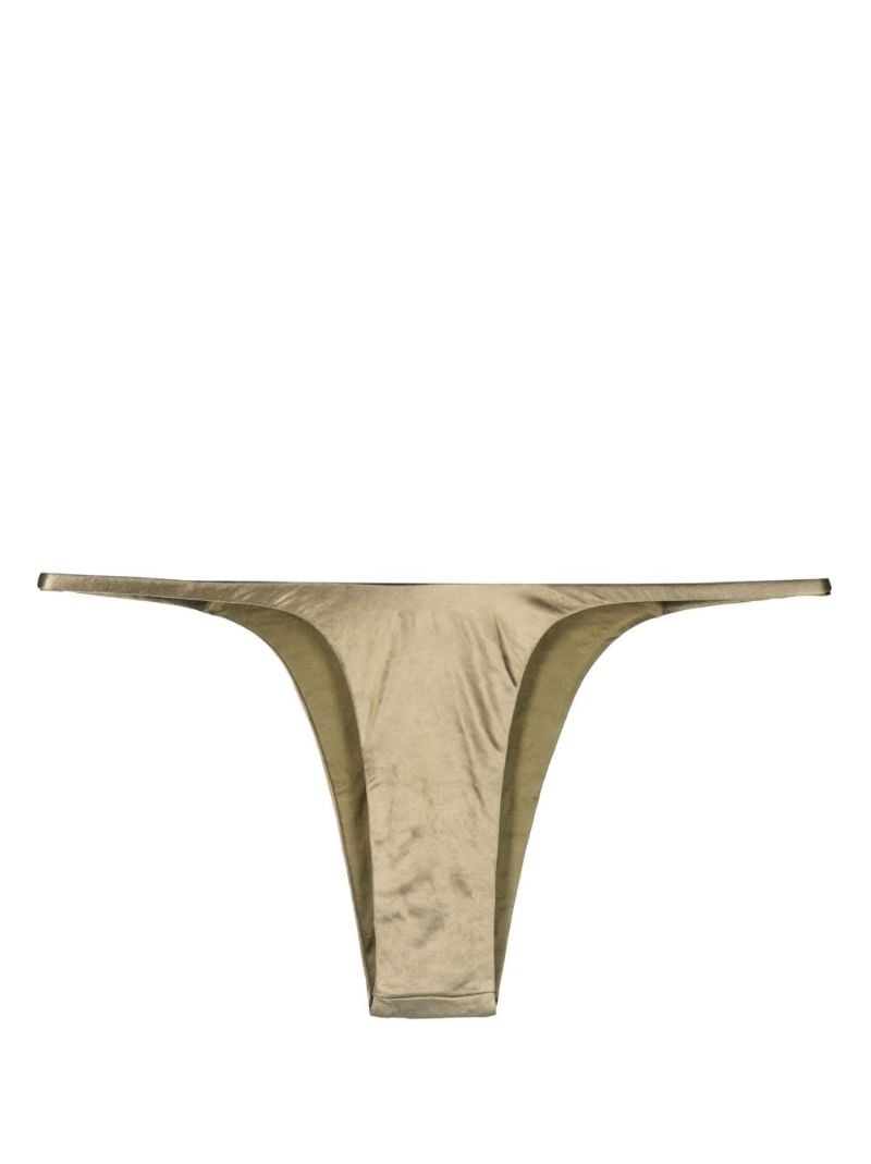 Gold-tone Forward Satin Bikini Bottoms