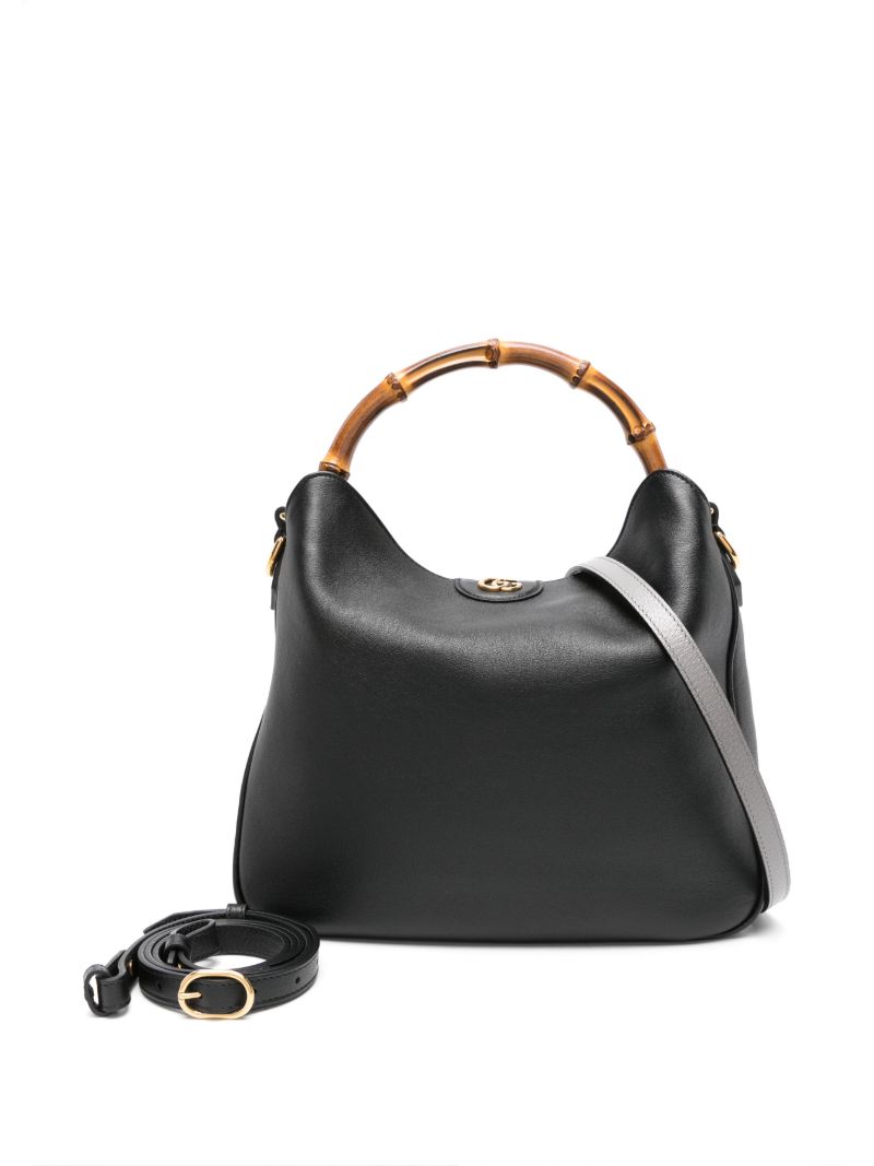 Black Diana Medium Leather Tote Bag