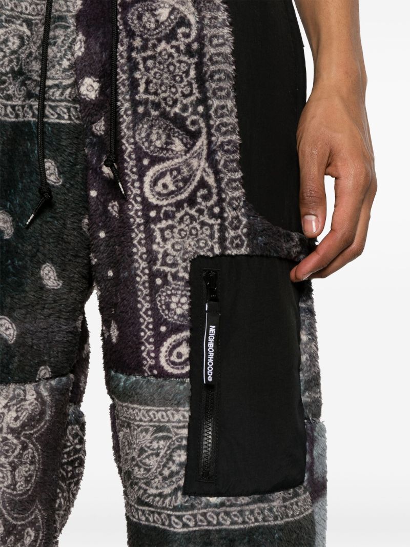 Black Bandana-print Fleece Track Pants
