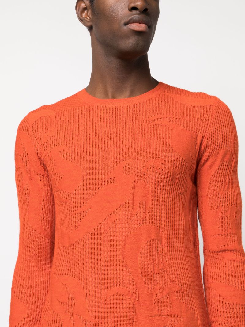 Orange Phoenix-jacquard Sweater