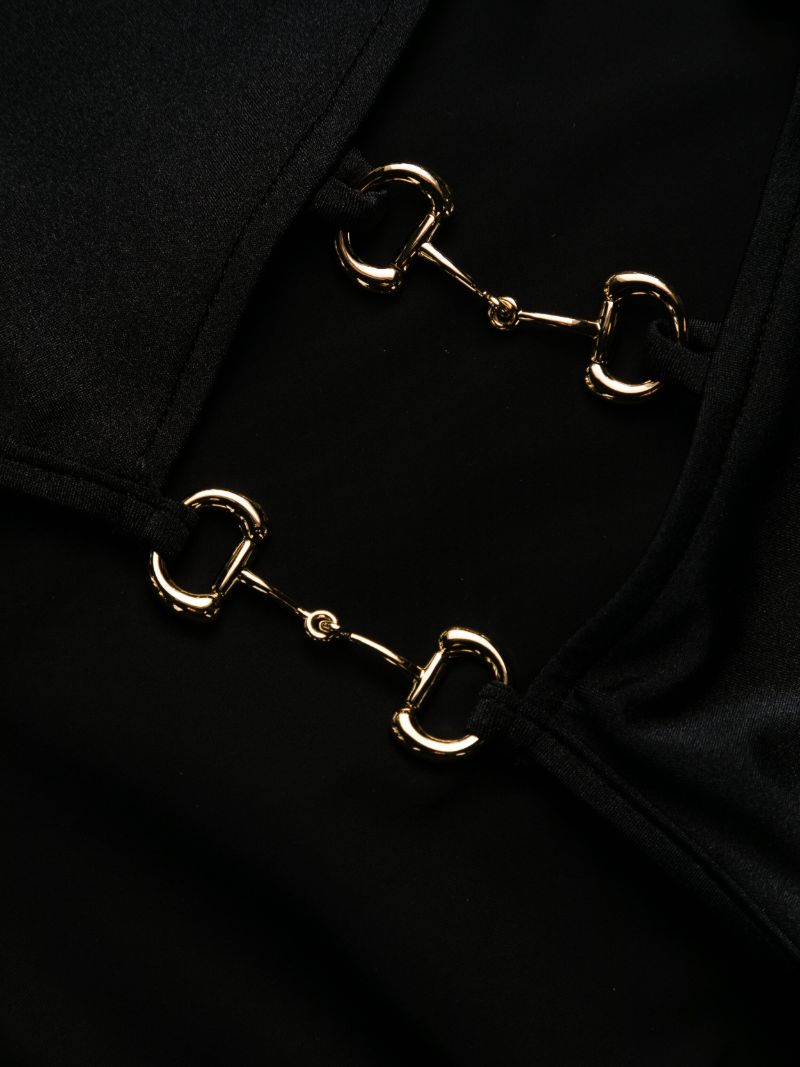 Black Horsebit-detailed Swimsuit