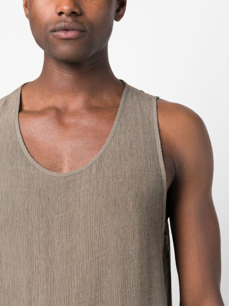 Green Scoop Neck Tank Top