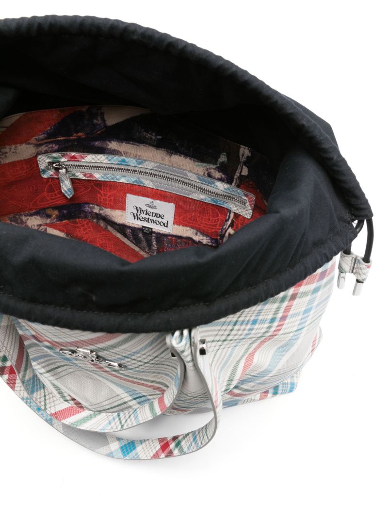 White Tina Tartan Tote Bag