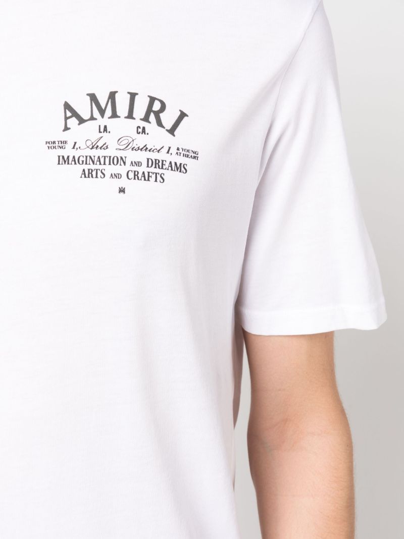 White Logo Print Cotton T-shirt