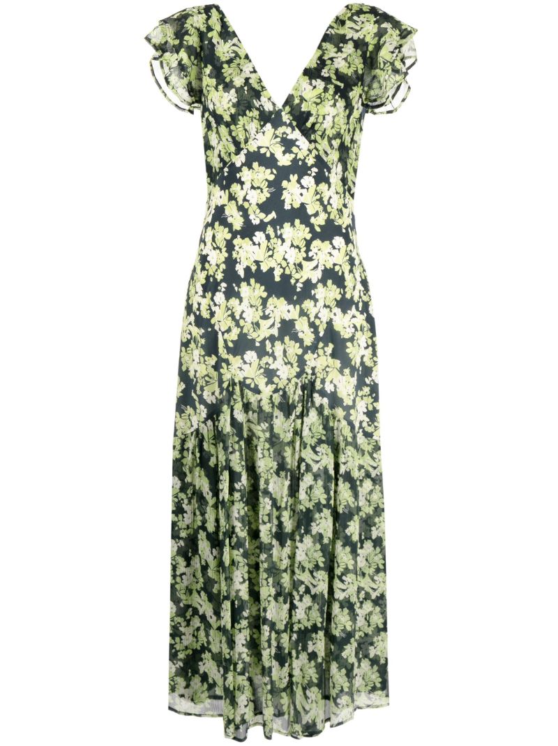 Black Cinzia Floral Print Midi Dress
