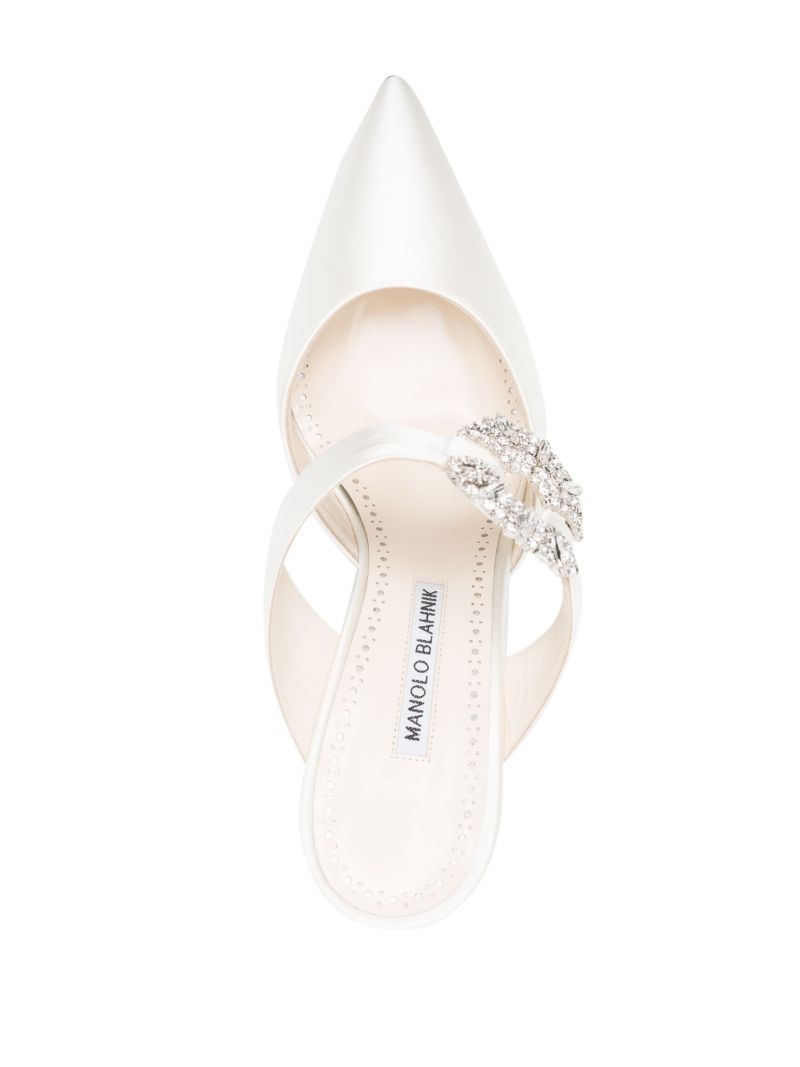 Neutral Maidugura 90 Satin Heeled Mules