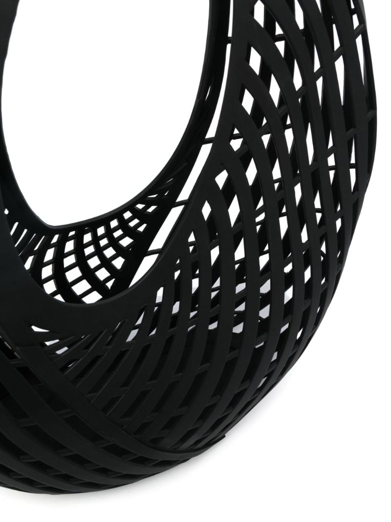 Black Perforated Spiral Shoulder Bag