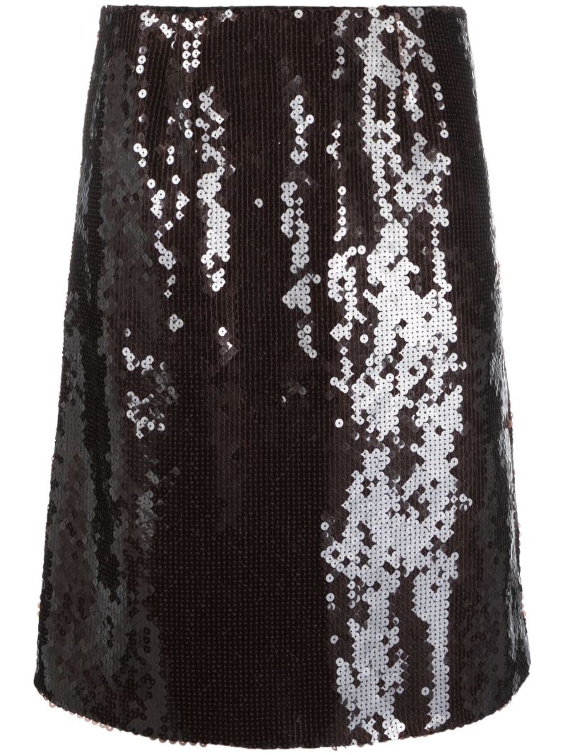 Brown Wile Sequin-embellished Skirt