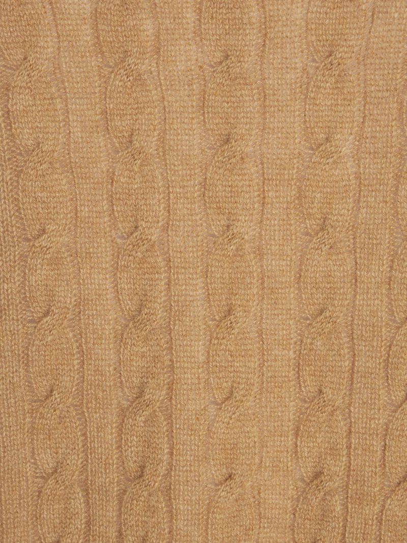 Brown Cable-knit Cashmere Sweater