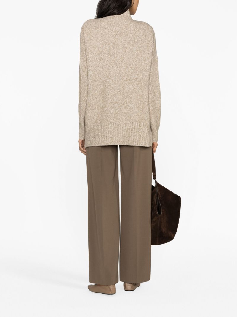 Neutral Elwinn Roll-neck Cashmere Sweater