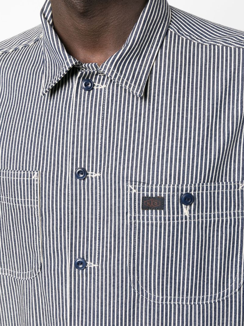 Blue Vincent Hickory Stripe-print Cotton Shirt