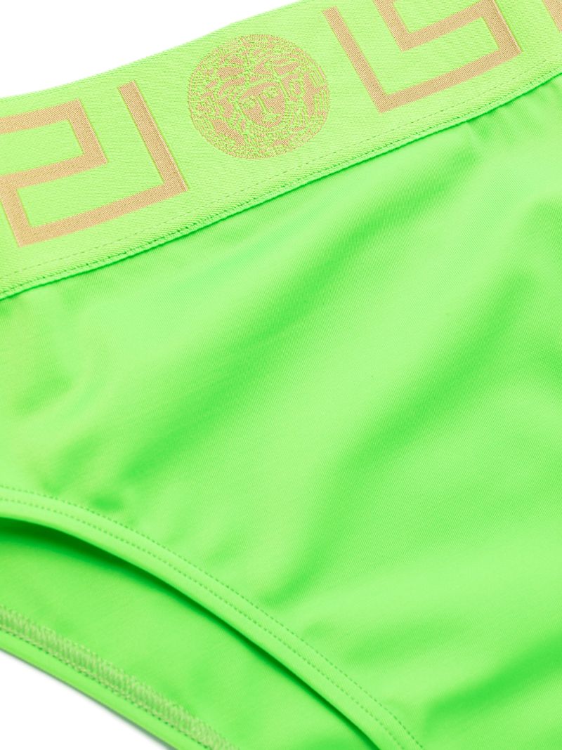 Green Greca Waistband Bikini Bottoms