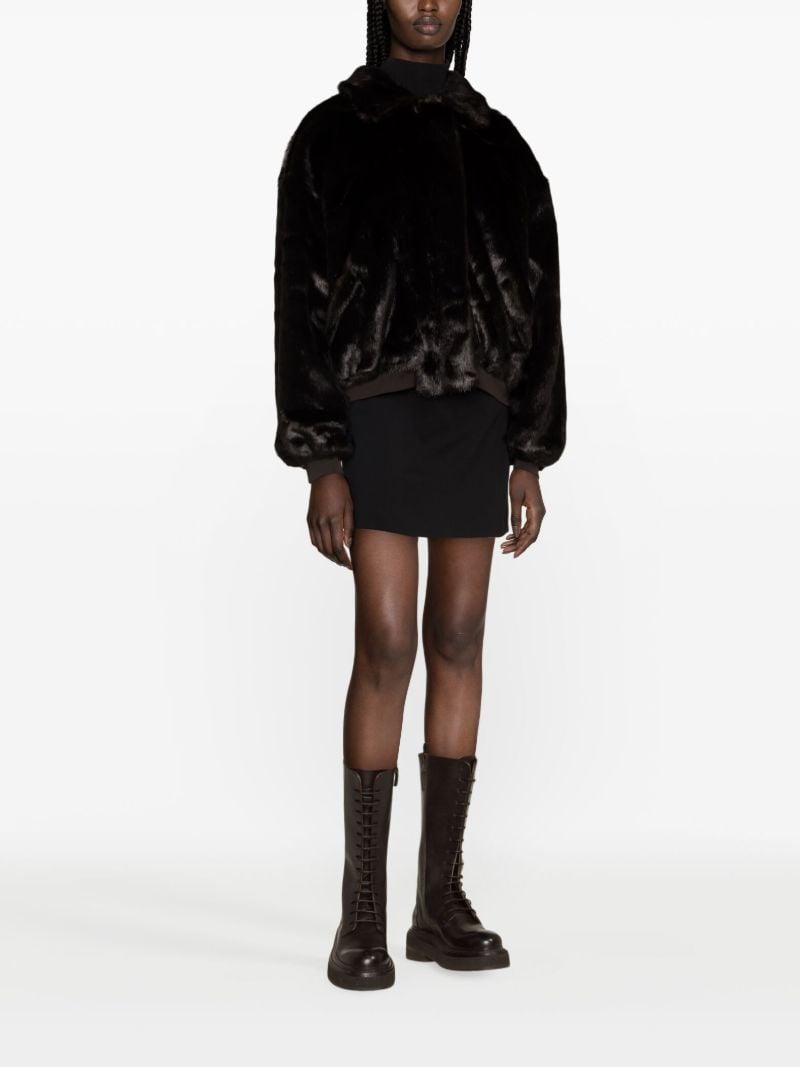 Brown Pam Faux-fur Bomber Jacket