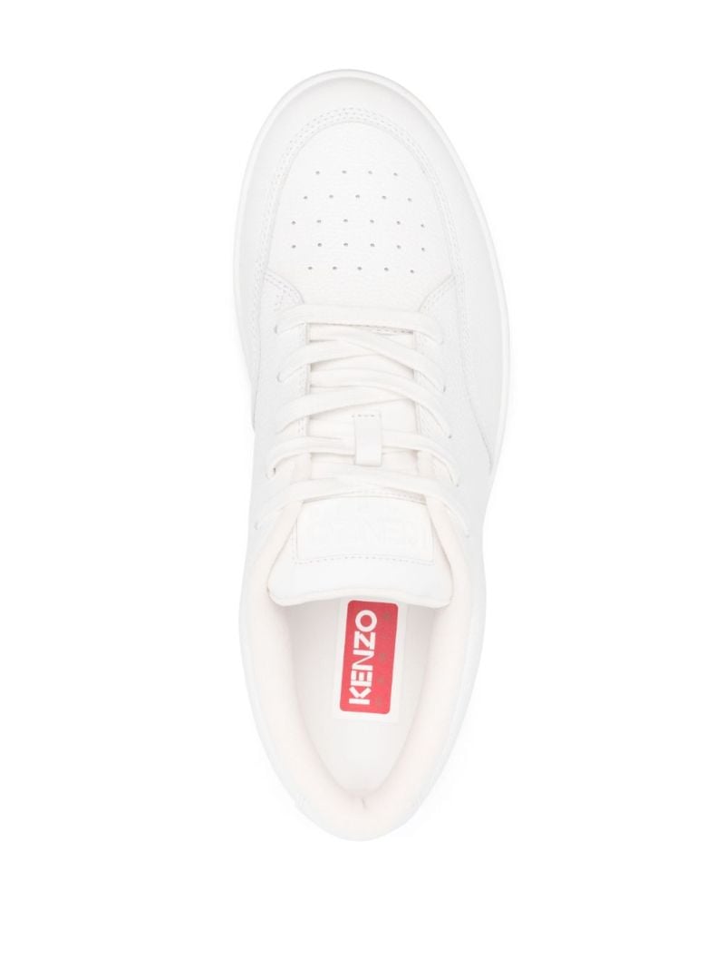 White Kenzo-dome Low-top Leather Sneakers