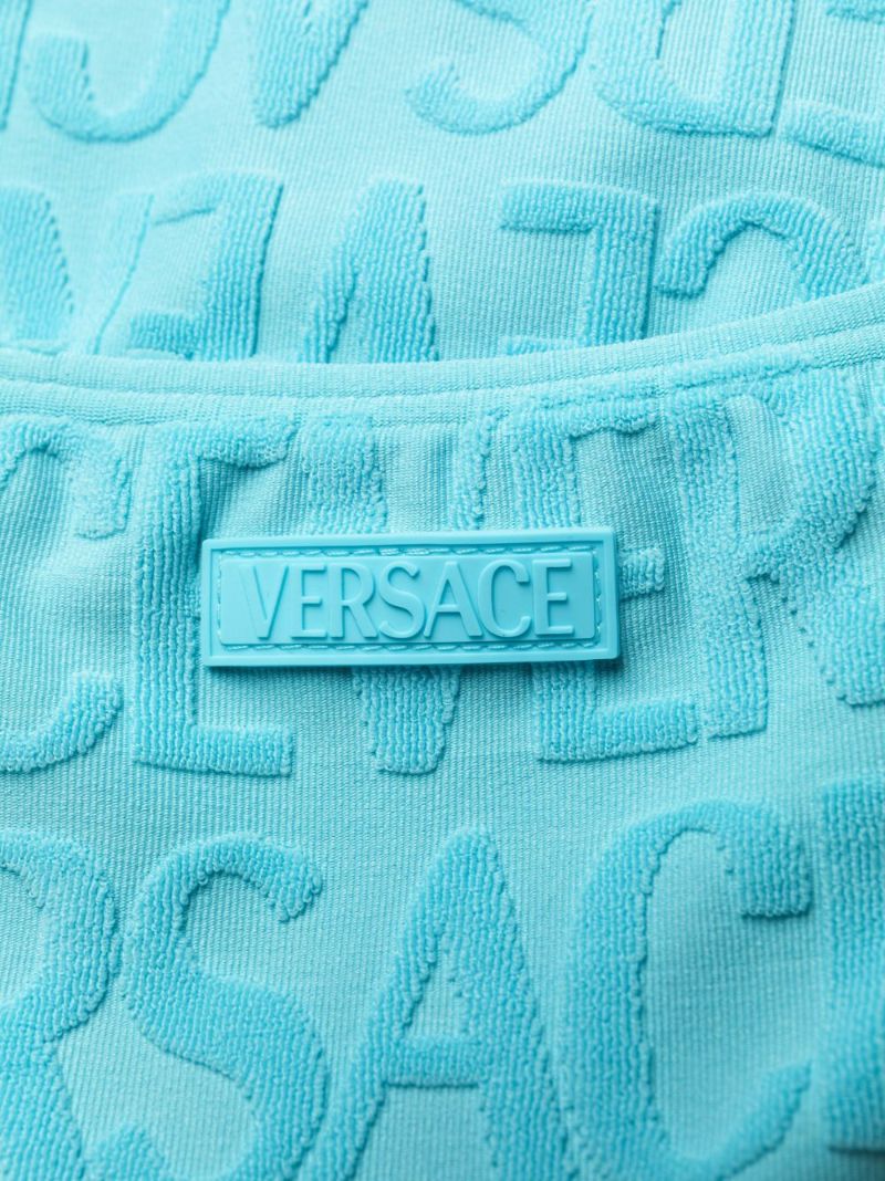 X Dua Lipa Blue Allover Jacquard Swimsuit