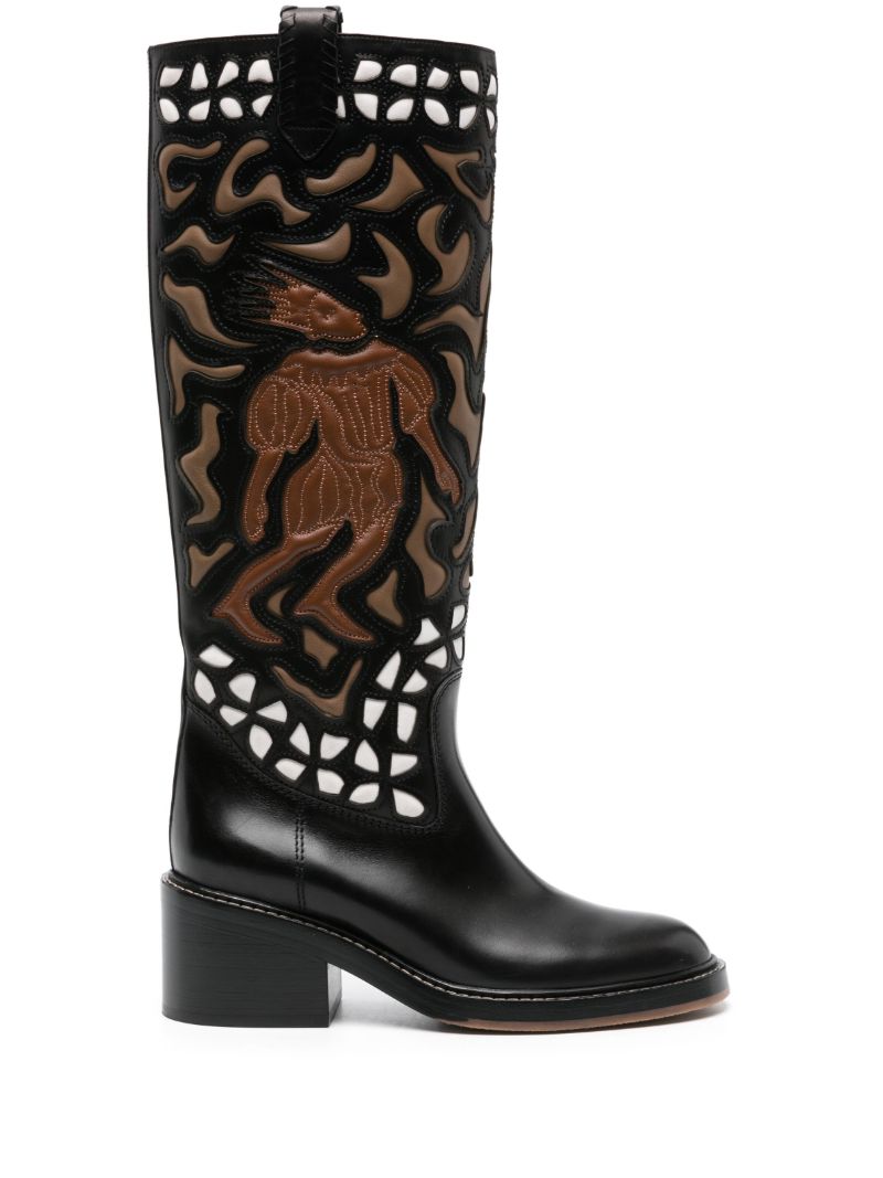 Black Mallo 65 Leather Knee-high Boots