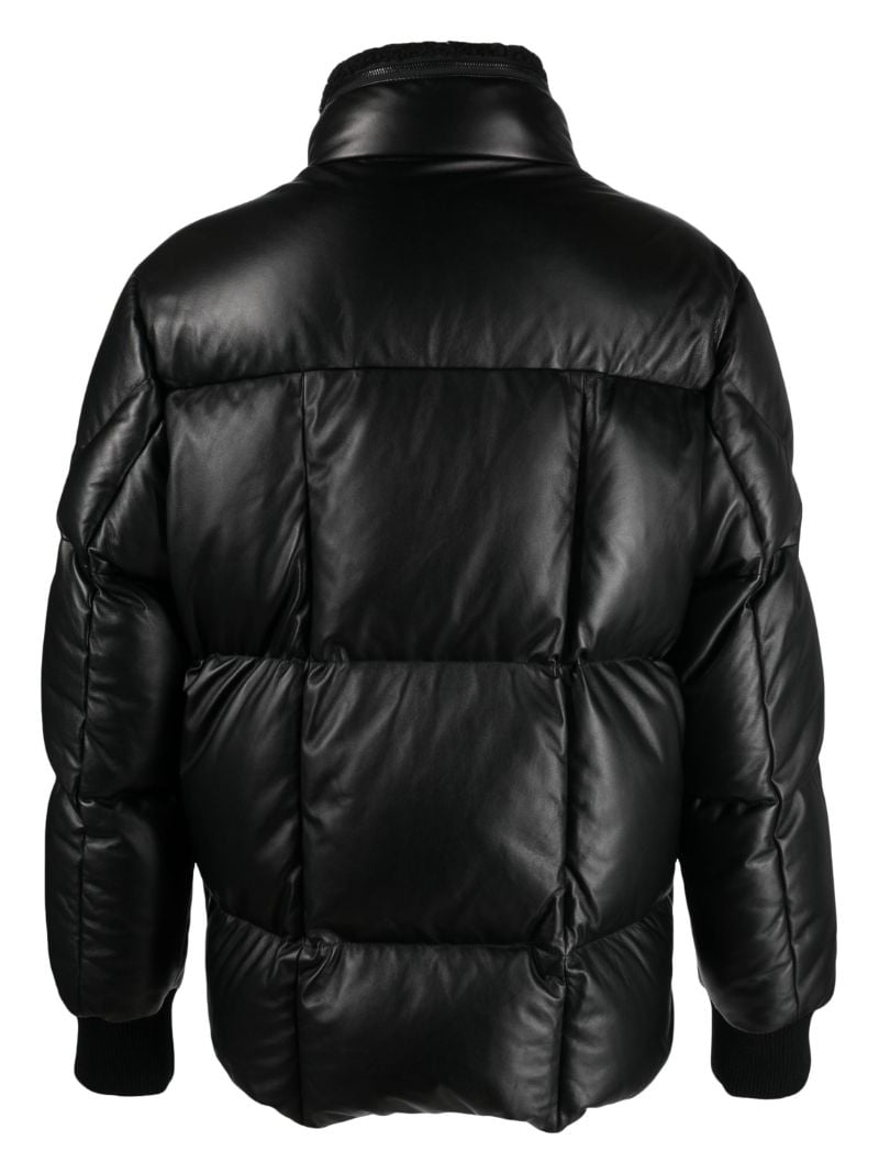 Black Aisne Leather Down Jacket