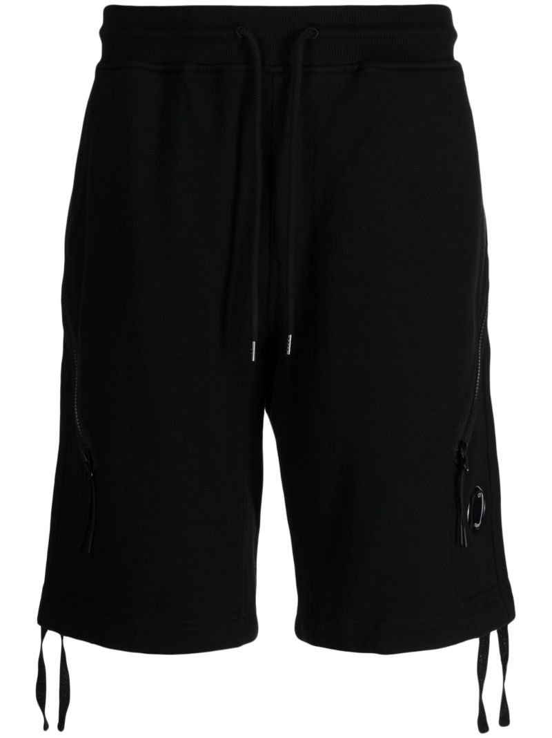 Black Cotton Track Shorts