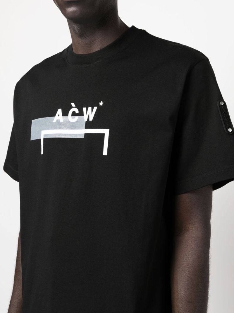 Black Logo Print Cotton T-shirt