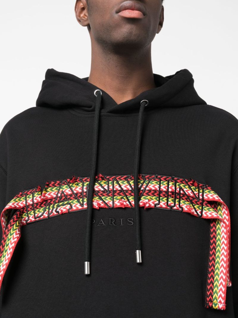 Black Logo AppliquÃ_x0083_© Cotton Hoodie