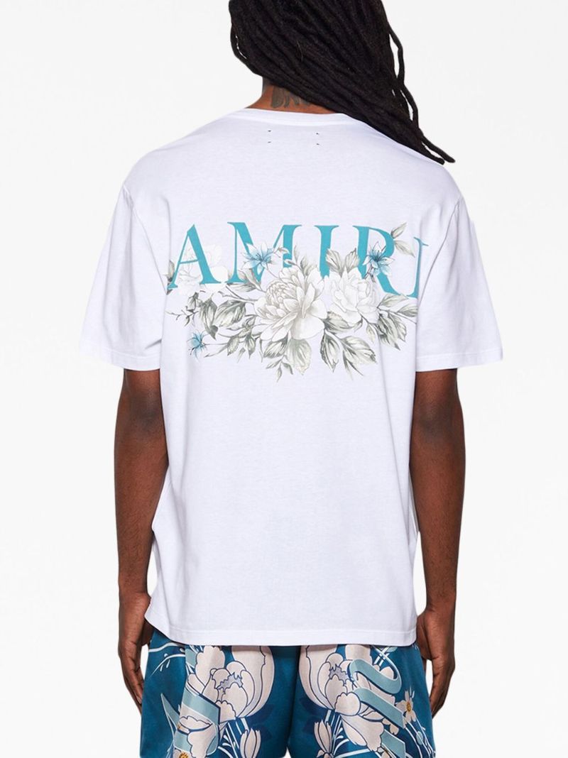 White Logo Print Cotton T-shirt