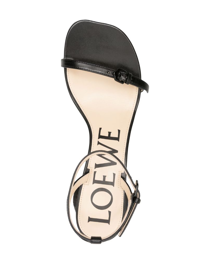 Black Petal Brush 40 Leather Sandals