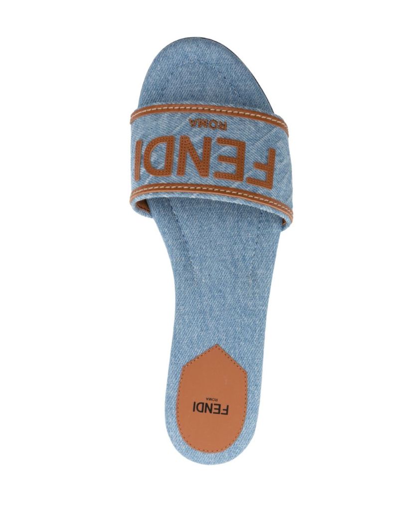 Blue Signature Denim Slides