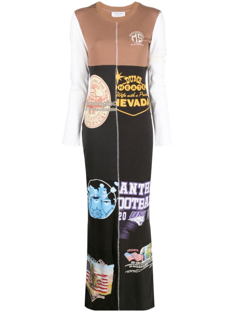 Black Regenerated Graphic-print T-shirt Dress
