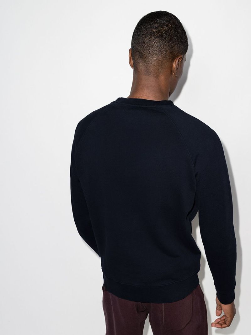 Flag Fox-patch Crew-neck Sweatshirt