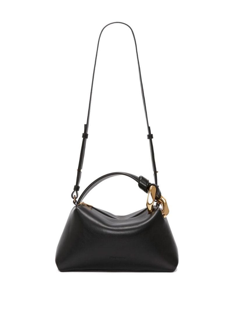 Black Corner Leather Bag
