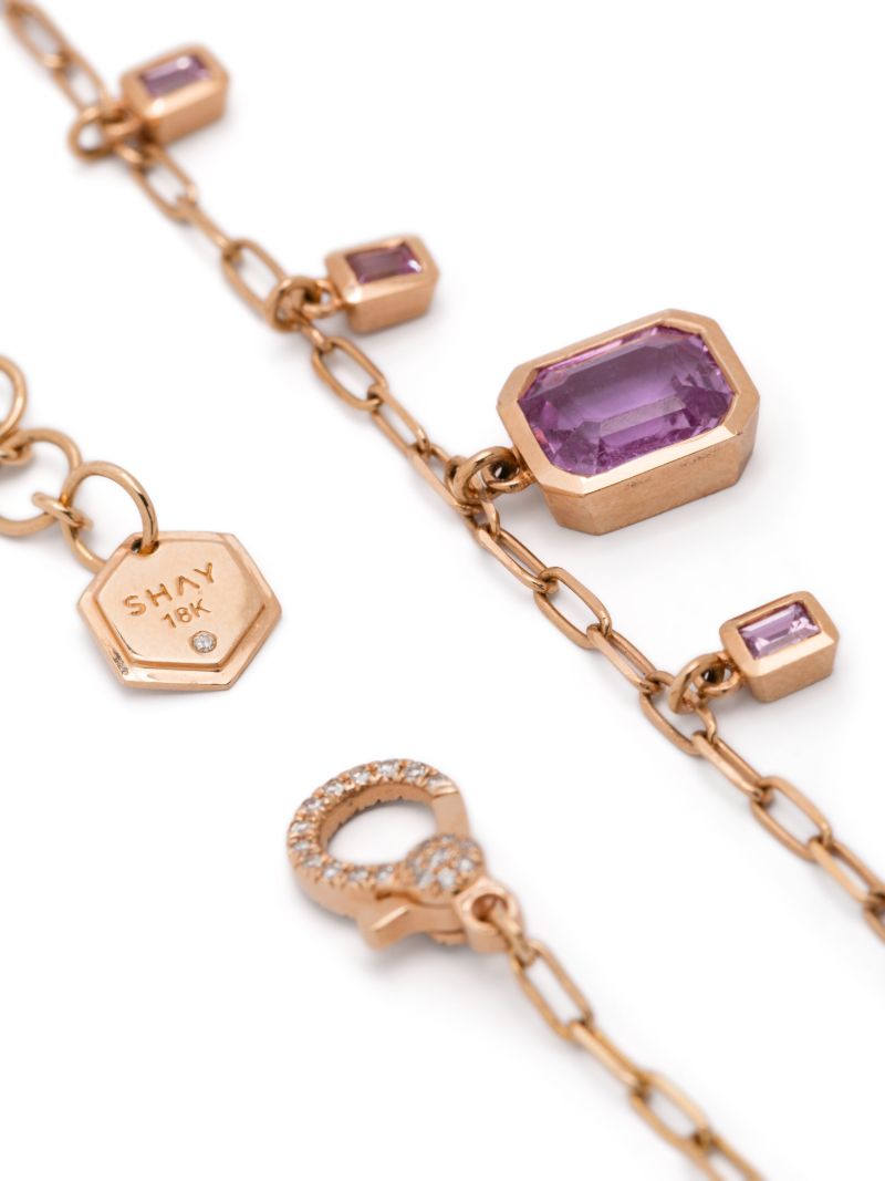 18k Rose Gold Pink Sapphire Choker