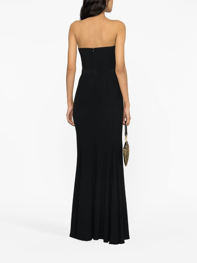 Black Peak Corset Crepe Gown