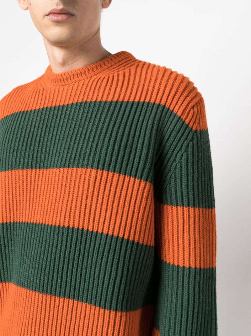 Orange Striped Wool Sweater