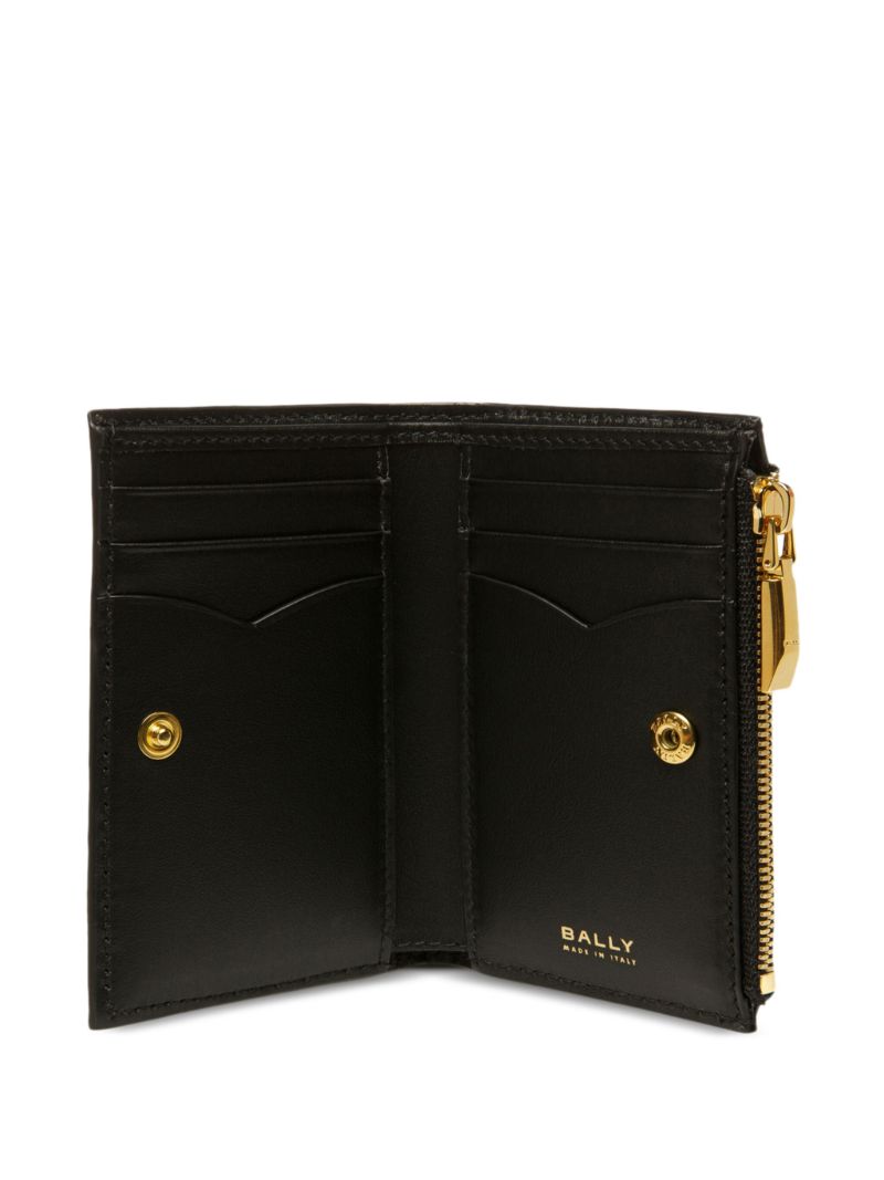 Black Emblem-plaque Leather Wallet