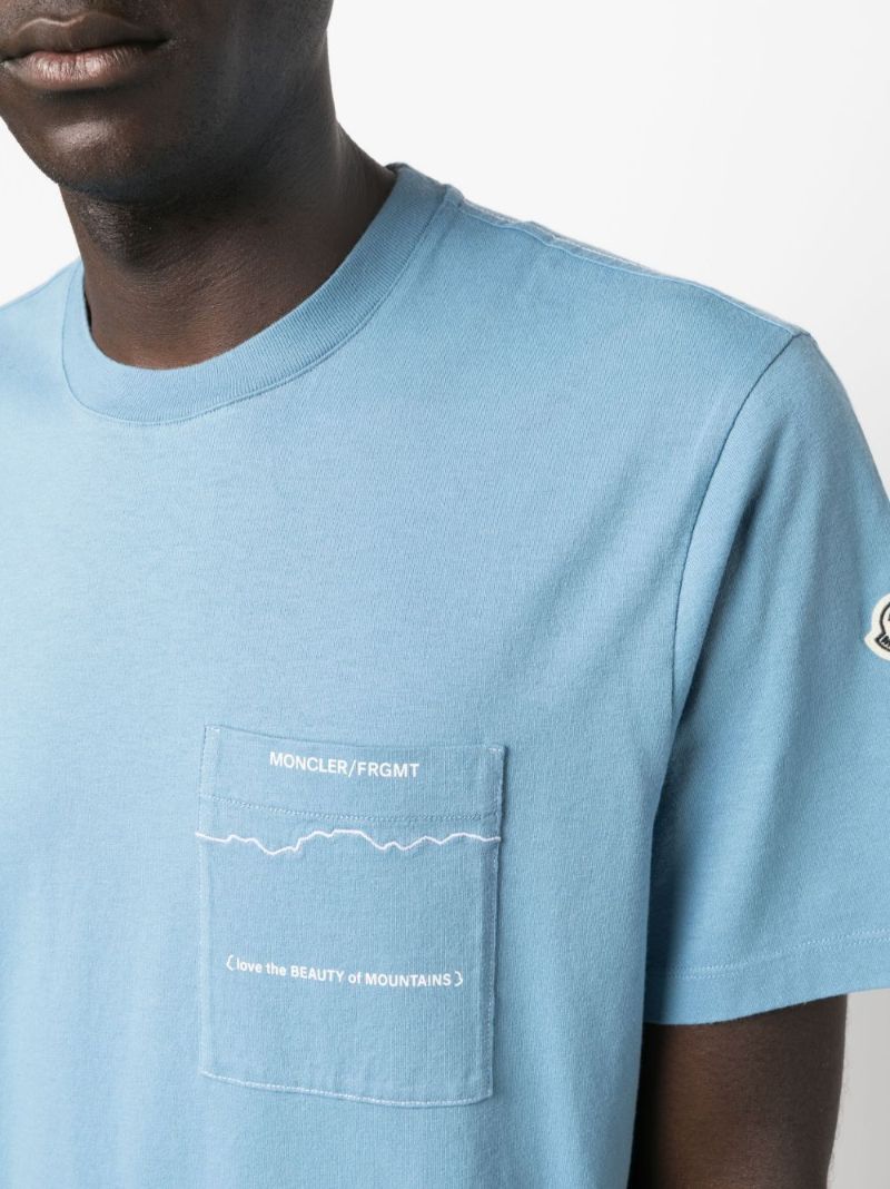 X Fragment Blue Slogan Print Cotton T-shirt