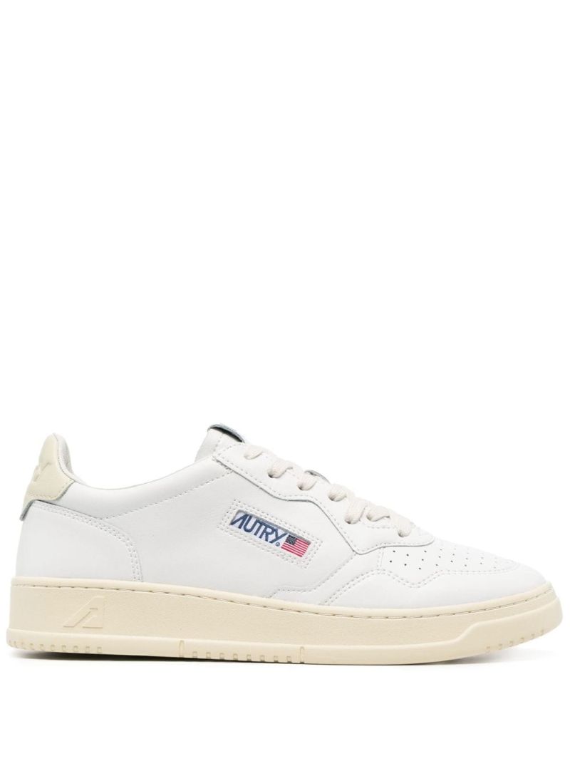 White Medalist Leather Sneakers