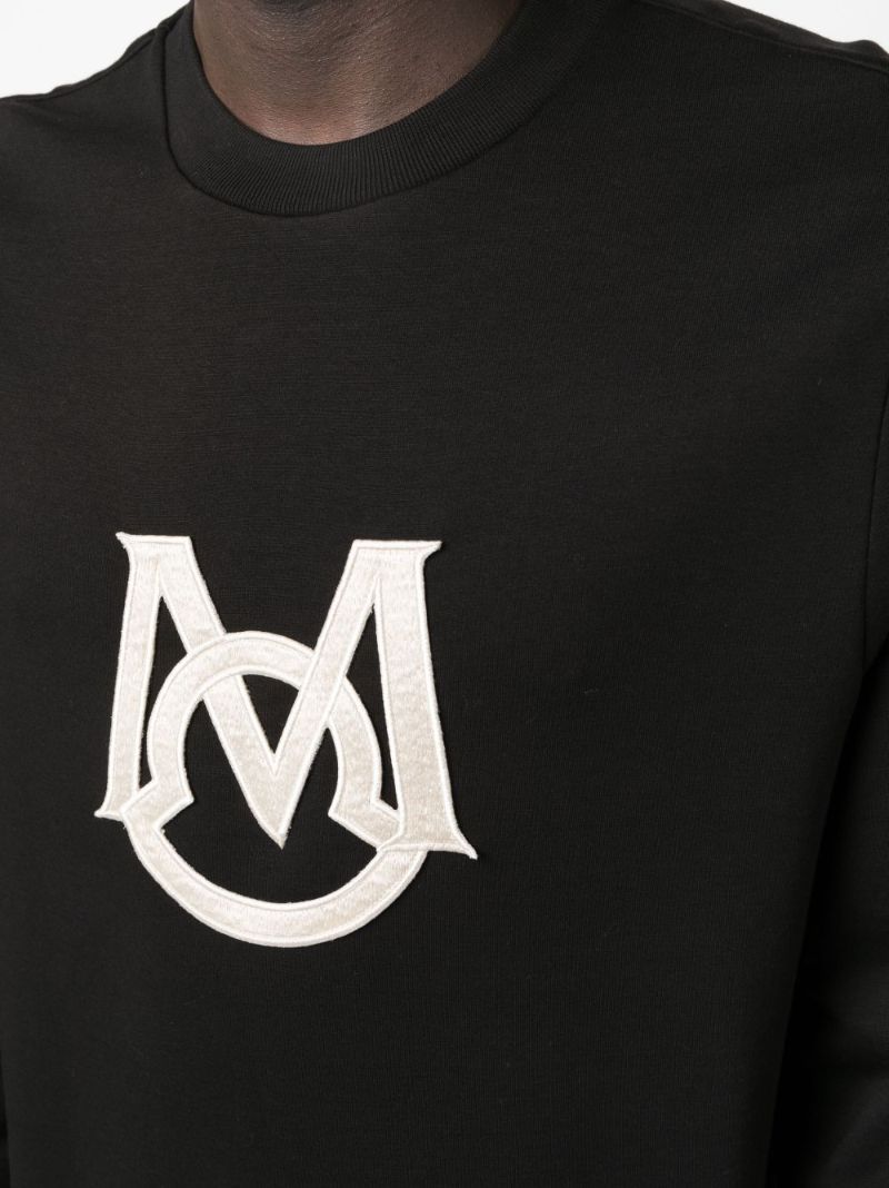 Black Monogram Print Cotton Sweatshirt