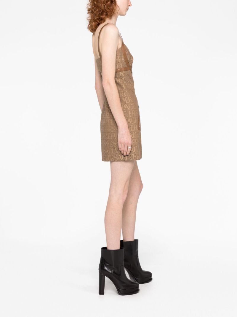 Brown Versace Allover Mini Dress
