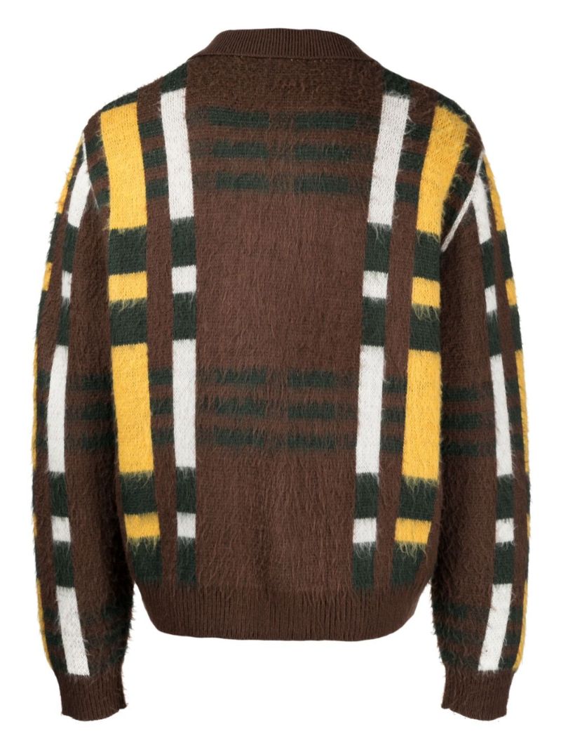 Brown Rat Pack Checked Cardigan