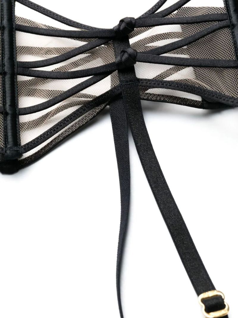Black Ozara Tulle Suspender Belt