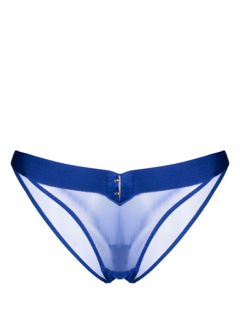 Blue Caity Satin-trim Briefs