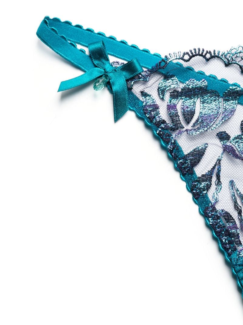 Blue Sparkle Foiled Tulle Thong
