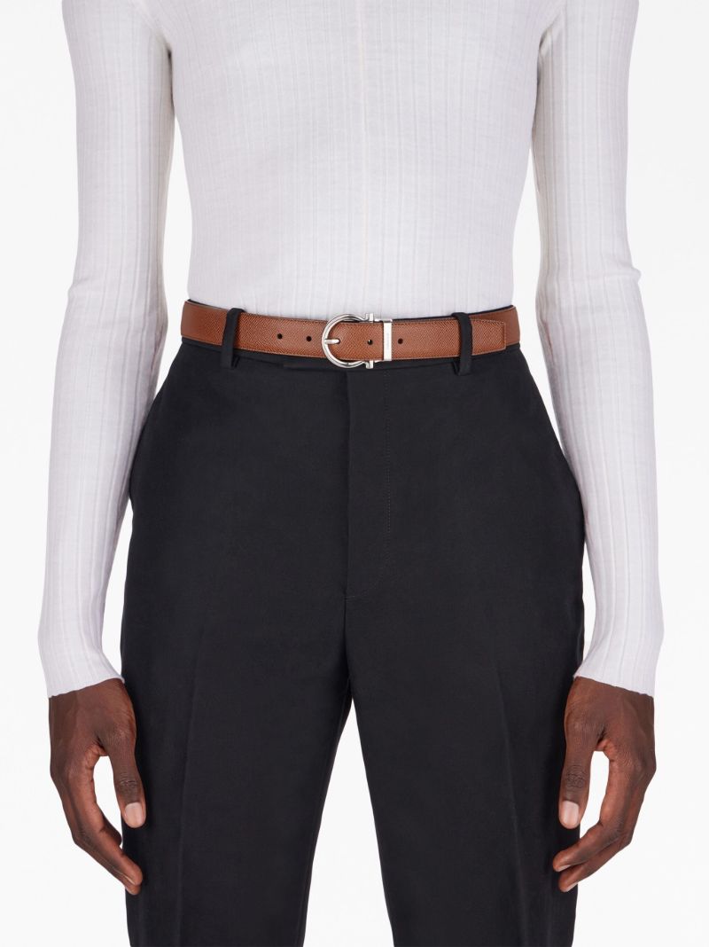 Brown Gancini Reversible Leather Belt