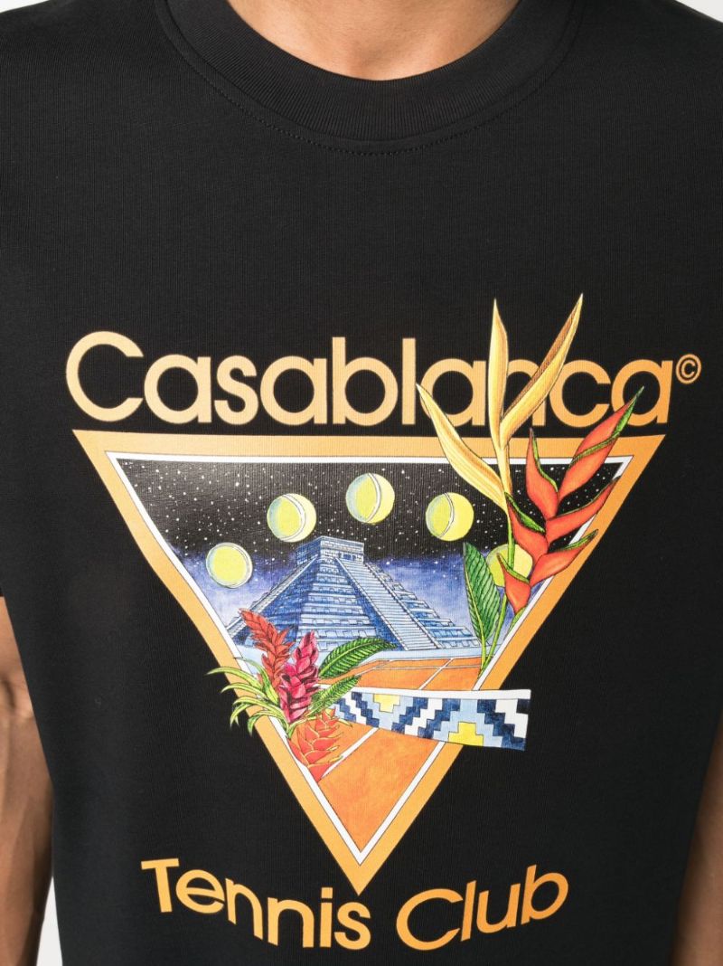 Black Tennis Club Icon Print T-shirt